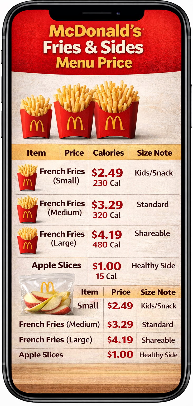 McDonald's fries and sides menu